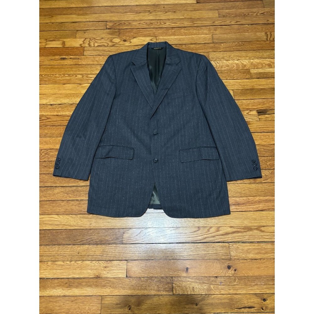 J Press Presstige Men’s Blazer Jacket Sz 42L Gray 3 Roll 2 Wool Sport Coat